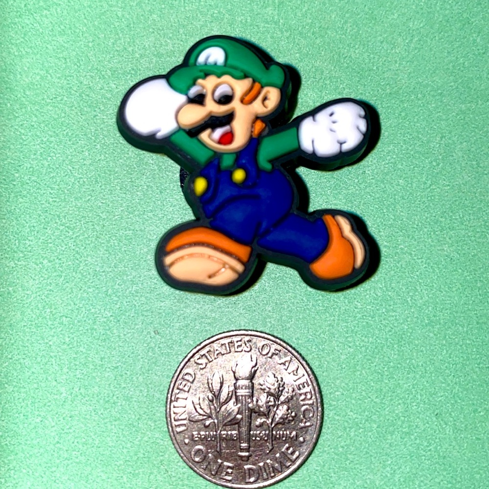 (10 for $15) Luigi Super Mario Bros Nintendo Crocs Shoe Charms